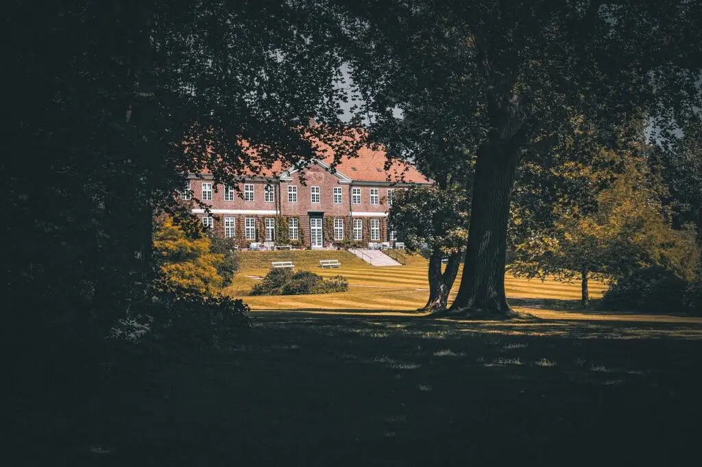 castle, building, park